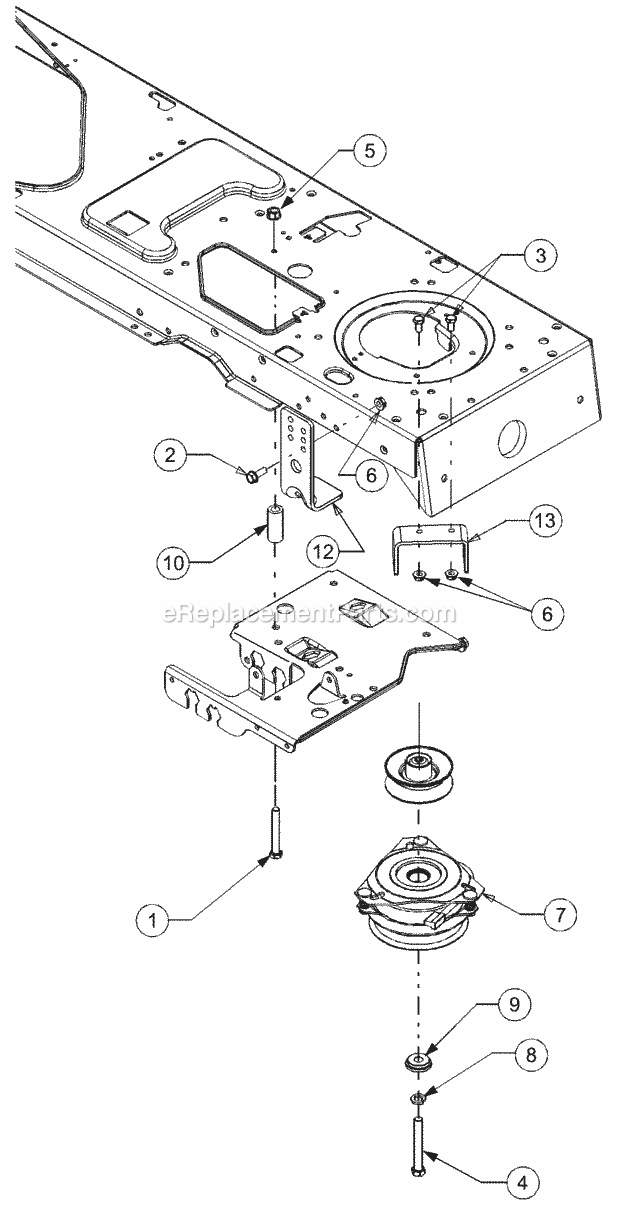 Power Take-Off (Pto) System Diagram and Parts List for LT1022 13AB11CH710, 13AB11CH712 Cub Cadet Lawn Tractor